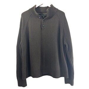 Banana Republic Made Of Italian Yarn Wool Blend Brown Sweater Button Collard XL